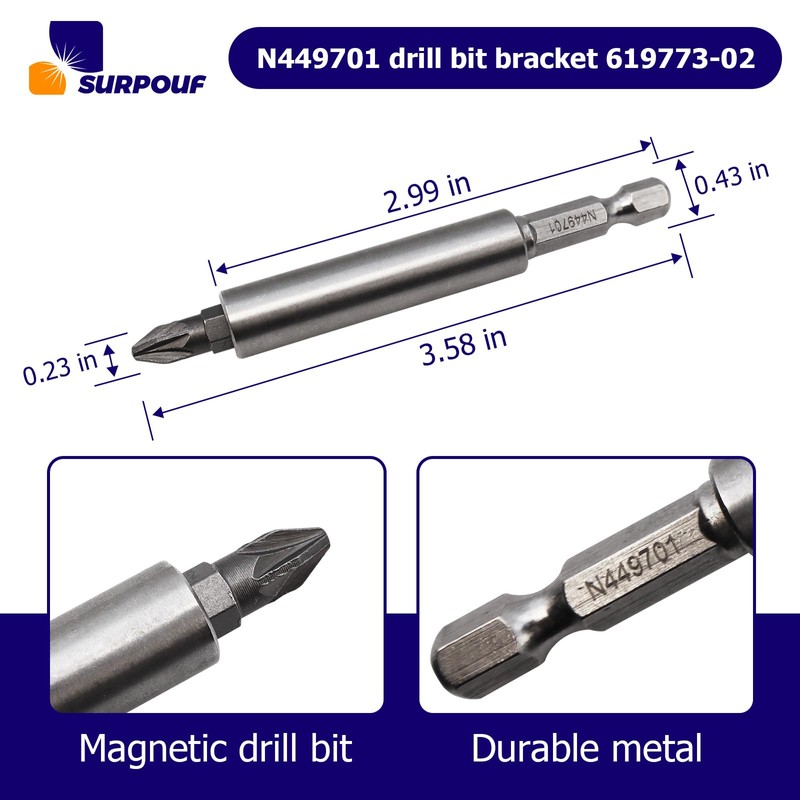 N449701 Bit Tip Holder 619773-02 Compatible with DeWalt DCF620 DW253