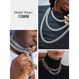 Cuban Silver Chain Mens Cuban Link Necklace