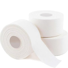 Athletic Tape White Sports 1.5 Inch 30 Feet Tearable Support for Wrist Finger Ankle Turf Football 3 Rolls