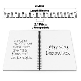 TOTiyea 50 Pack Double Loop Wire Binding Spines, 3/4 Inch Diameter, 2:1 Pitch,21-Loop, Black, 180 Sheets Capacity, Letter Size