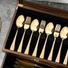 Yoimori Silverware Box, 2-Layer Wooden Silverware Storage Box with Glass