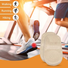 Plantar Fasciitis Inserts, Heel Pads Cushions for Achilles Tendinitis, Heel Cups for Heel Pain, Heel Spurs, Heel Lifts for Women & Men - 1 Pairs (Black, L (40-45))