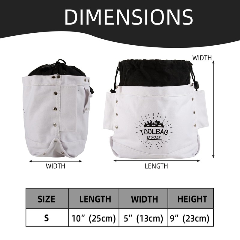 Bolt Tool Bag,Top Closing Bolt Bag with 3-Inch Drawstring,Heavy Duty