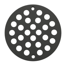Holge Round 4 Inch Screw-in Floor Drain Cover Replacement Shower Drainer Grate with Screws (Matte Black)