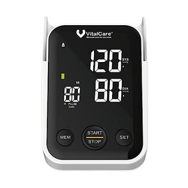VitalCare | Baumanómetro Digital de Brazo C02 | Multiusuario con Resultados por Voz + Indicador OMS | Medición Precisa y Fácil para 2 Personas