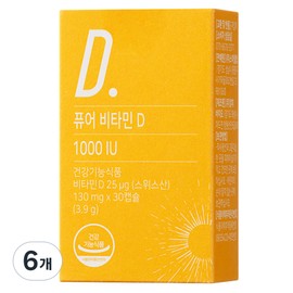 Nutrimore Pure Vitamin D 1000 IU 3.9g, 30 tablets, 6 units / 뉴트리모어 퓨어 비타민 D 1000 IU 3.9g, 30정, 6개
