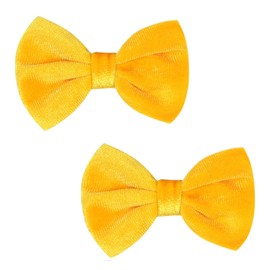 Love Fairy 3.2-Inch Velvet Bow Hair Clip - Glamorous Sequin-Embellished Hair Accessory for Girls, Teens, and Women (Yellow)