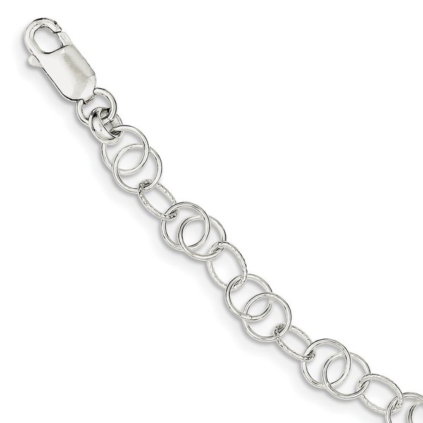 Solid 925 Sterling Silver and Textured Unique Bracelet - with