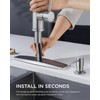 FORIOUS Kitchen Faucet with Soap Dispenser, Kitchen Faucet with Pull