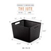 BINO | Woven Plastic Basket | Large (Black), 3-Pack |