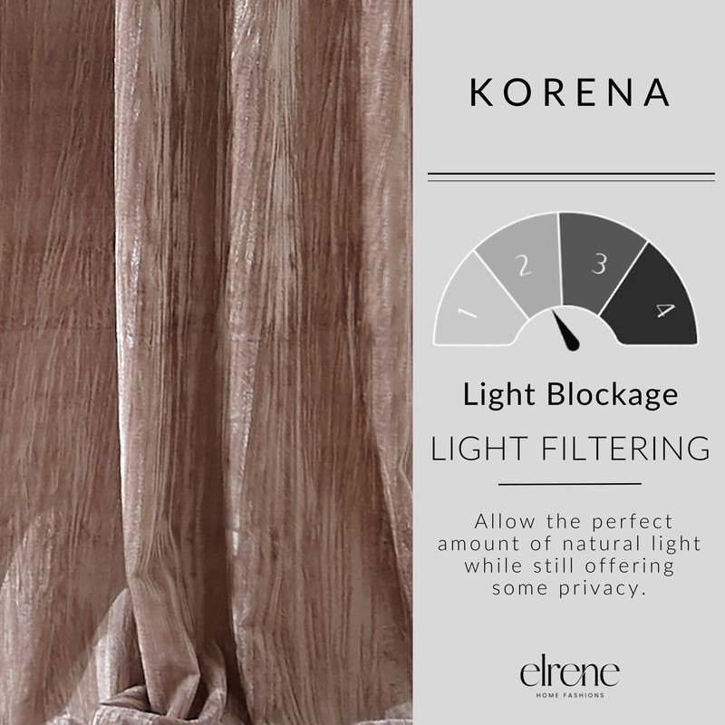 Elrene Home Fashions Korena Tie-Top Crushed Velvet Window Curtain Panel,