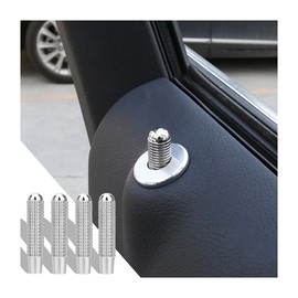 JNNJ 4 Pcs Car Door Lock Knobs, Auto Interior Lock Knobs Pull Pins, Truck Inner Door Locks Pin Stainless Steel, Car Door Decorative Lock Pin, Universal Auto Front Rear Doors Accessories