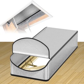 MLUOVI Attic Door Insulation Cover, Extra Thick Attic Cover 25″x54″x11″ Attic Stairs Insulation Cover for Pull Down Stair, Attic Insulation Cover of Premium Energy Saving, Attic Hatch Tent with Zipper