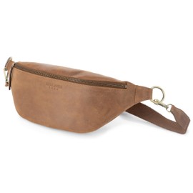 Berliner Bags Vintage Mona XL Bum Bag, Leather Shoulder Bag, Crossbody Bag, Belt Bag for Men and Women - Brown, camel, vintage