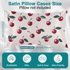 Red Cherries Satin Pillow Case Silk Satin Pillowcase 1Pack 20"X26"