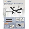 ZMISHIBO 52 Inch Ceiling Fans with Lights, Smart Remote/APP Control,