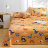 Cartoon Dinosaur Kids Sheet Set Twin Size - Orange Dinosaur