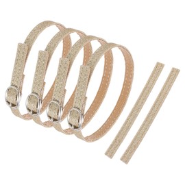 sourcing map 2 Pair Replacement Ankle Strap for Heels Detachable Shoe Straps PU Leather Shoe Bands, Frosted Light Gold