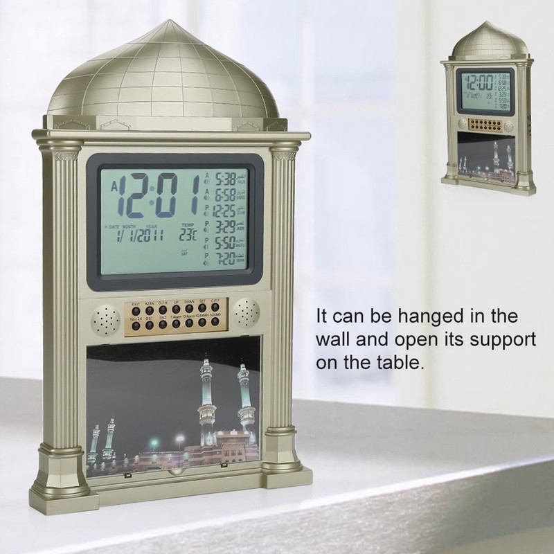 1Pcs Plastic Islamic Prayer Digital Calender Time Display Alarm Wall