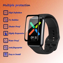 Fyqzio Pack of 4 Screen Protectors Compatible with Oppo Watch Free 46 mm, No Bubbles, Anti-Scratch, 3D Curved, HD Screen Protector for Oppo Watch Free 46 mm