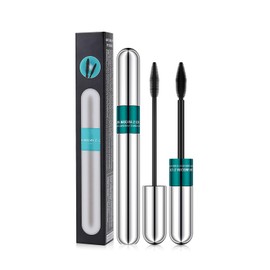 2 in 1 Mascara 5x Longer Waterproof Lash Cosmetics，4D Silk Fiber Mascara ，Long-lasting, Waterproof and Smudge-free，Eye Cosmetics with Natural Lengthening and Thickening Effects