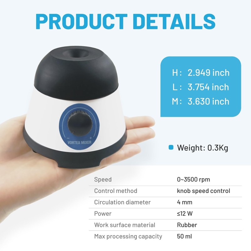 Mini Vortex Mixer with Touch Start Function, Lab Mixing, Nail