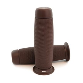 Rebel Motorcycle Grips - Cafe Brown - 7/8" Bars - Cafe Racer Bobber Tracker Chopper