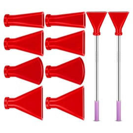 Wisyurt Stainless Steel Blow Nozzles with 8 Pcs Red Acrylic Pouring Paint Set for Fluid Art Bloom Tools