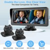 Dual Baby Car Camera 2 Kids 7.0'' Split Screen Ultrawide