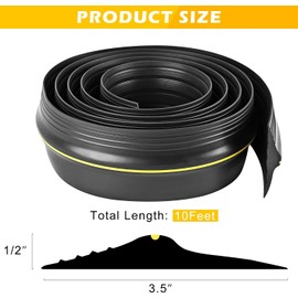12Ft Universal Garage Door Bottom Threshold Seal Strip with 10oz Building Sealant, Weatherproof Rubber DIY Weather Stripping Replacement - Black