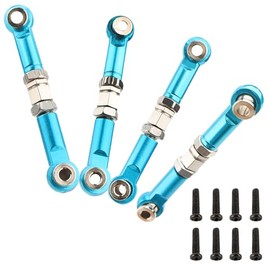 GDOOL 2 Pairs Upgrade Steering Linkage 16431 Adjustable Pull Rod Linkages Arm Tie Rod,Replacement Spare Parts for H16BM H16PL H16DR H14BM 14210 JC14EP HP474 HP141S RC Trucks (Blue)