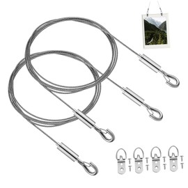 COHEALI 1 Set Picture Wire Hanging Kit Adjustable Heavy Duty Cable with Dual Hooks for Mirrors Planters Home Decor Easy Installation Accessories Included