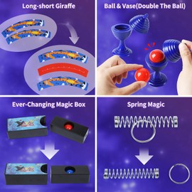 Skirfy Magic Kit,100+ Magic Tricks for Kids Age 6-8, Magic Starter Kit with Dice Magic Trick, Magic Wand, for Kids