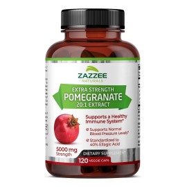 Zazzee Extra Pomegranate 5000mg Granada Antioxidante 120 Cáp