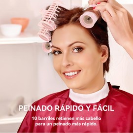 10PCS Rodillos Eléctricos con Calefacción, Rizador de Pelo Eléctrico, Rizador de Plástico Resistente al Calor, con Horquillas de Regalo, Herramientas de Peluquería