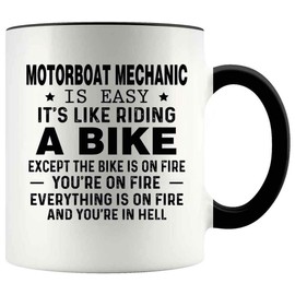 Funny Gift For Motorboat Mechanic 11oz Accent Mug, Congratulation Gift For Men Women Have A New Job
