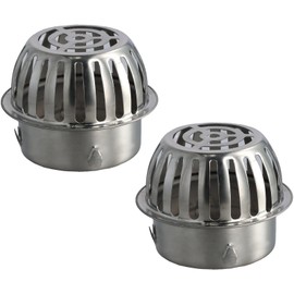 Stainless Steel Gutter Leaf Guard Set, 2 Pieces, 100 mm Downpipe Protection, Efficient Gutter Protection, Universal Rain Gutter Protection, for Roof Pipes, Drains and Downpipes