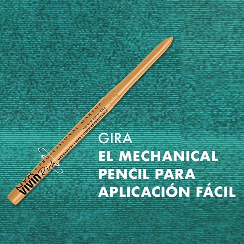 NYX Professional Makeup, Vivid Rich Mechanical Liner, Delineador de Ojos,