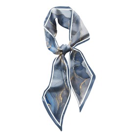 BHAHB Hair Head Scarf Silk Feeling Long Satin Neck Satin Scarves for Handbag Cute Aesthetic Decoration Women Girls 59 * 6.7”-Blue Marble