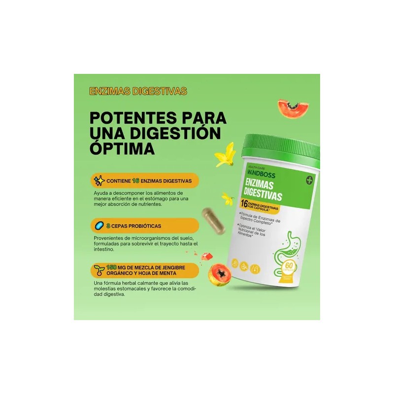 Windboss Combo Digestivo Probiotics + Enzimas | Intestinal A