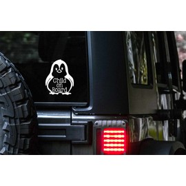 Child on Board Penguin Vinyl Car Decal, 7"x5.5", Color Options