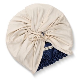 Essentials by Clementine Organic Hair Bonnet in Champagne Sunset | Silver Ion Silk Lined Bamboo Sleep Cap for Frizz-Free, Curly Hair, and Scalp Health