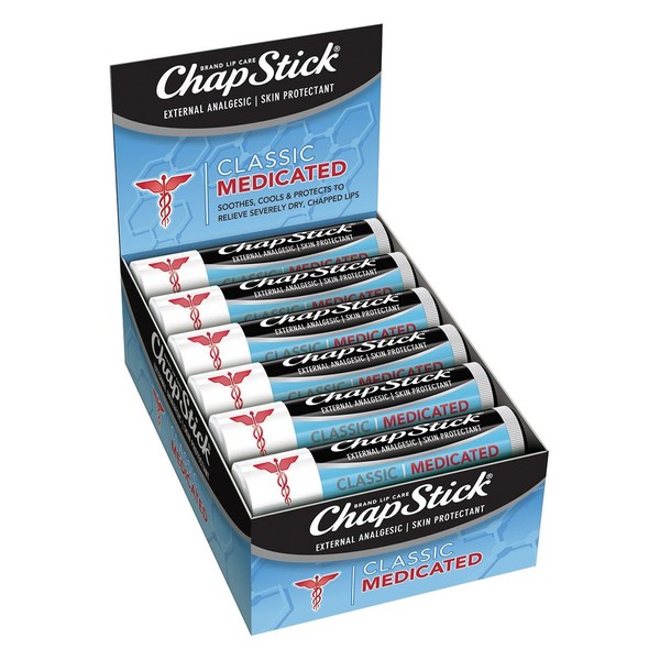 ChapStick Classic Medicated, 0.15 oz, 12-Stick Refill Pack