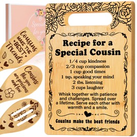 Cousin Gifts for Women Mothers Day, Birthday Gift for Cousin Women Cutting Board Set, Thank You Gifts Christmas Gifts Wedding Gifts for Cousin from Sister Brother