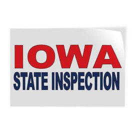 Decal Stickers Multiple Sizes Iowa State Inspection Red Blue Industrial Vinyl Safety Sign Label Business 10x7Inches