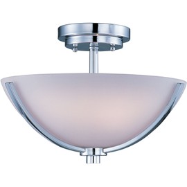 Maxim Rocco 3 Light 14 Inch Wide Semi Flush Mount with Polished Chrome Finish and Krackle Glass