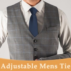 LJBFNN Ties for Men Pre-tied Mens Ties, 3.15'' Zipper Tie Adjustable Men Ties for Wedding/Party/School/Graduation/Work (navy)