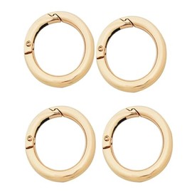 4PCS Stainless Steel O Rings (Gold, 3/4 inch), Round Metal Ring Buckles, Solid Welded Metal Loop for Dog Collars, Macrame, Hanging Strap Slings,Snap Clip Key Rings