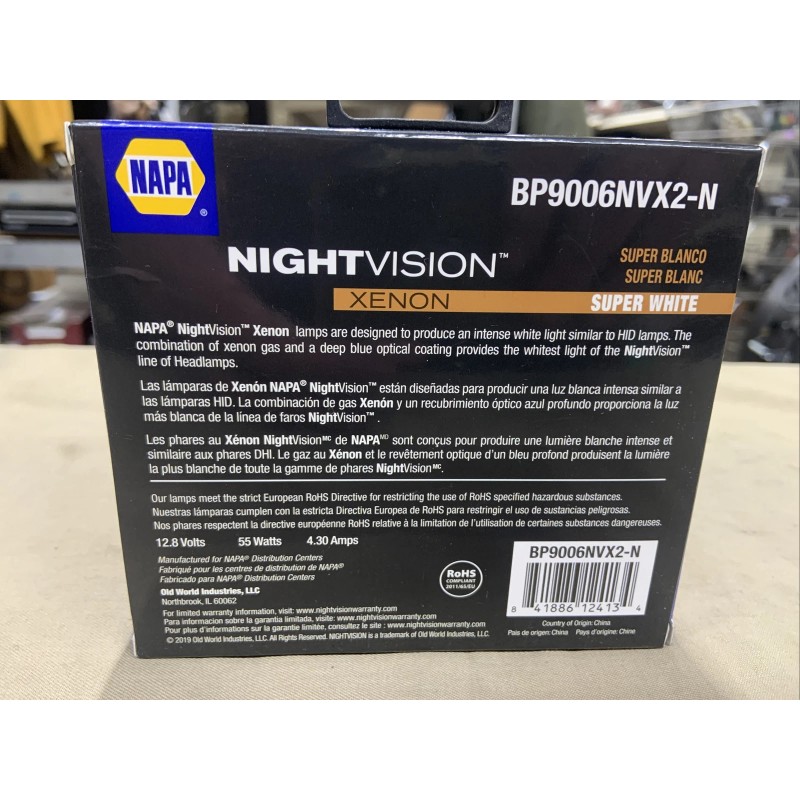 NAPA New Napa Night Vision Xenon Super White BP9006NVX2-N
