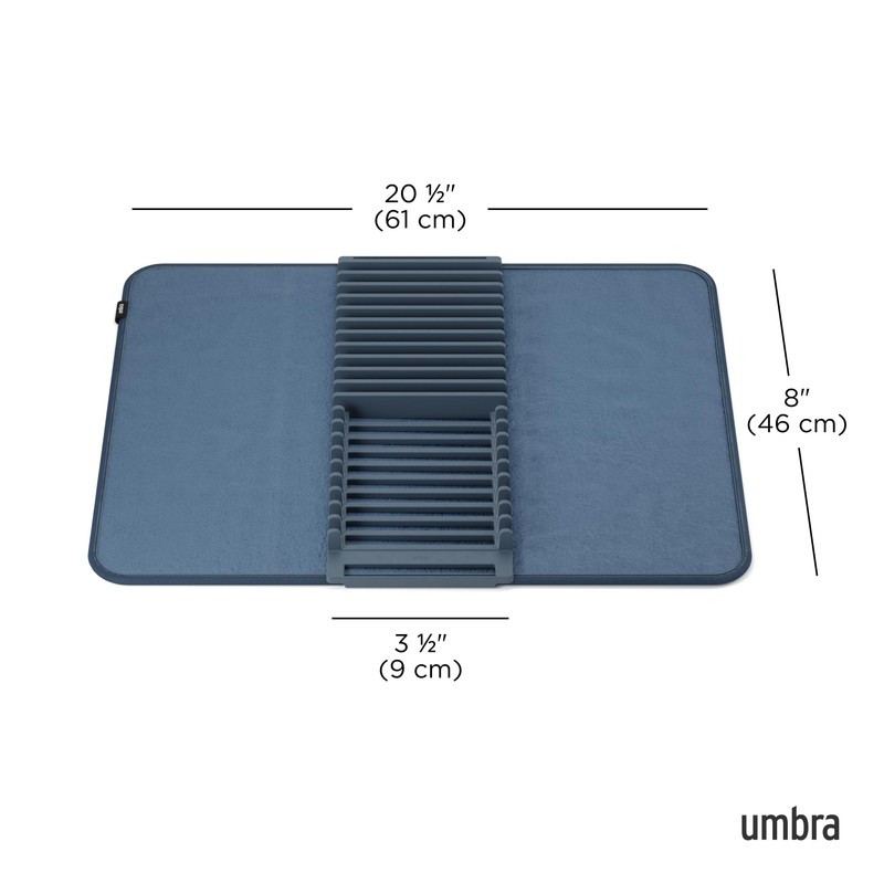 UMBRA Udry Dish Rack and Microfiber Drying Mat – Space-Saving